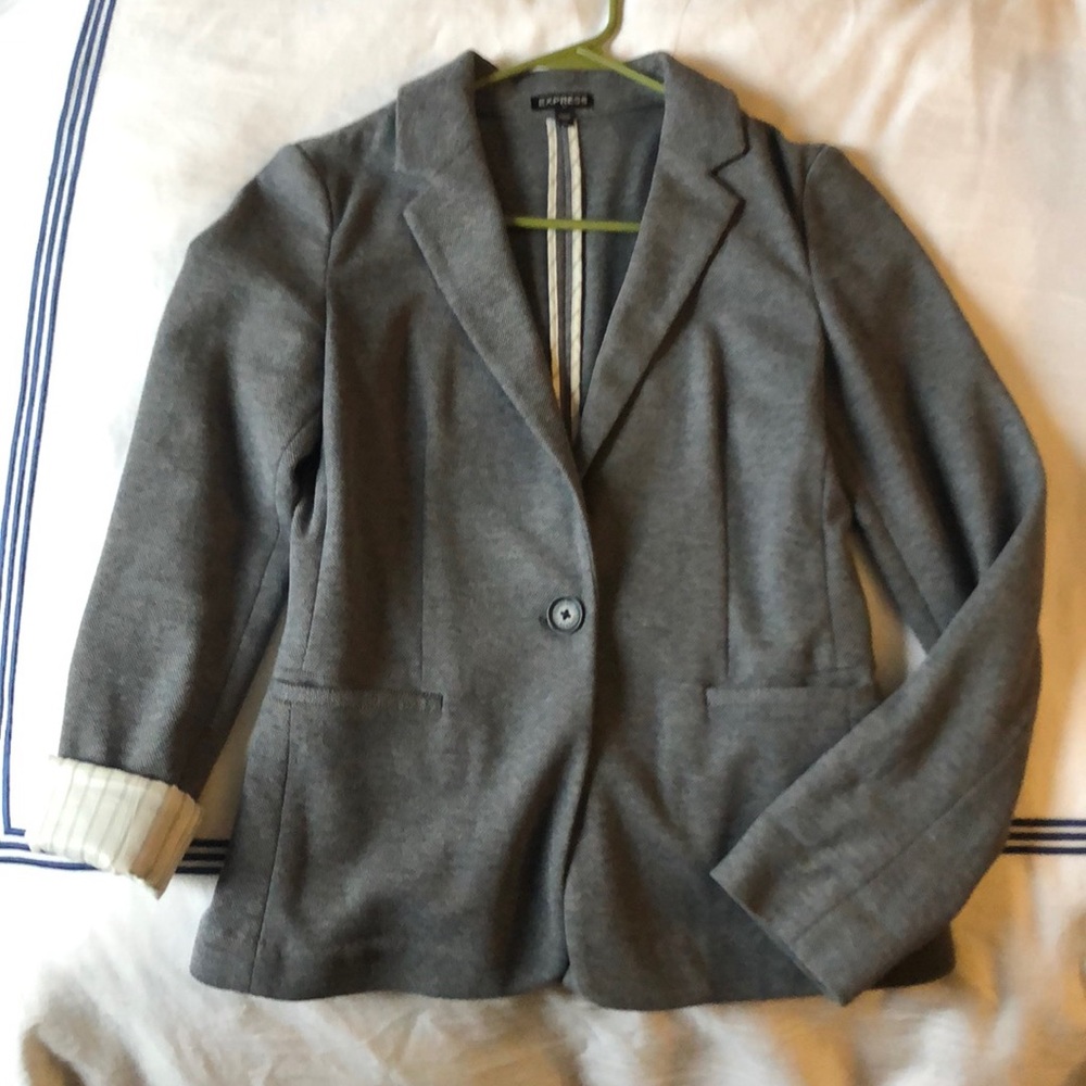 Express Heathered Grey Blazer